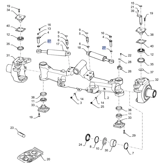 87674624 - Втулка цилиндра гидр. рул. моста пер. DS 5кл. TGT8./Mg.